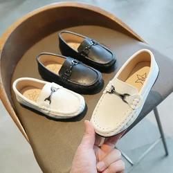 British Fashion Kids Baby Moccasins Girls Child Pu Leather Shoes Loafers Black White Toddler Boy Soft Sole Flats Casual Shoes