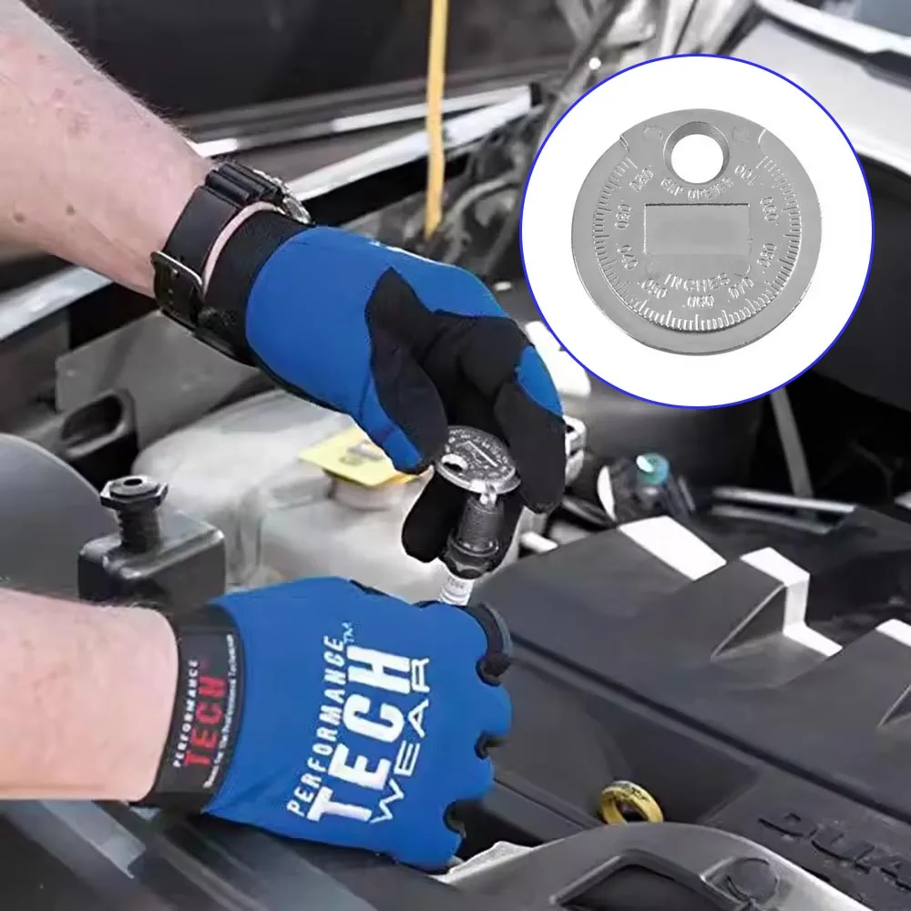 1 قطعة سبائك الزنك سيارة شرارة التوصيل غيج المزدوج قياس الموازين متري الإمبراطوري مكافحة الصدأ أداة قياس السيارات #6