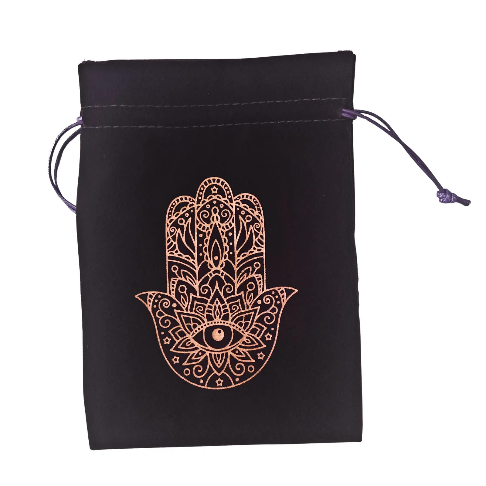 Tarot Cards Fabric Bag Drawstring Tarot Card Holder For Jewelry Dice Cosmetics Mystery Hamsa Hand Owl Pattern Pouch Storage Bags