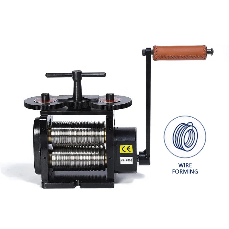 Manual 130MM Square Wire Rolling Mill Multi Size Grooves Precious Metal Wire Shaping Jeweler Equipmentfor Gold Silver Copper