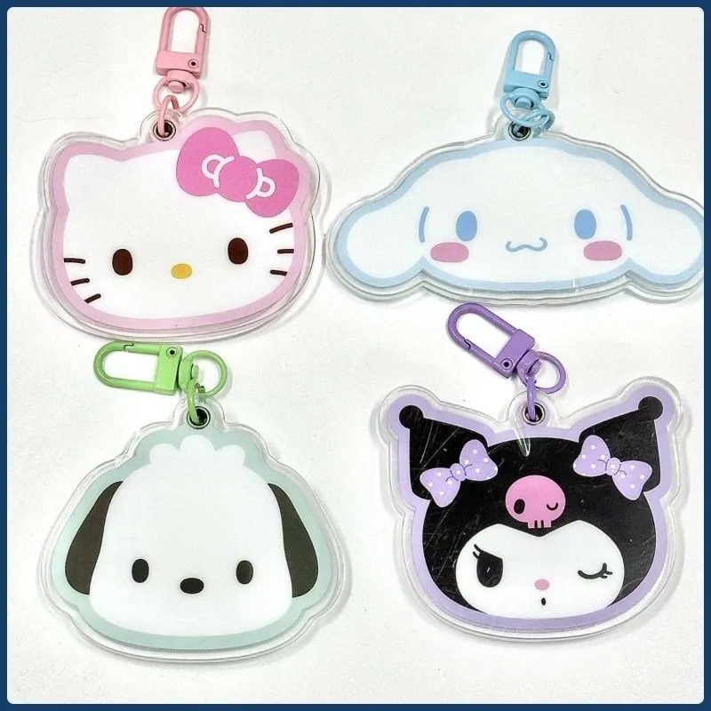 

Creative and cute Pochacco Hello Kitty Cinnamoroll Kuromi cute portable folding mirror Sanrio portable mirror keychain pendant