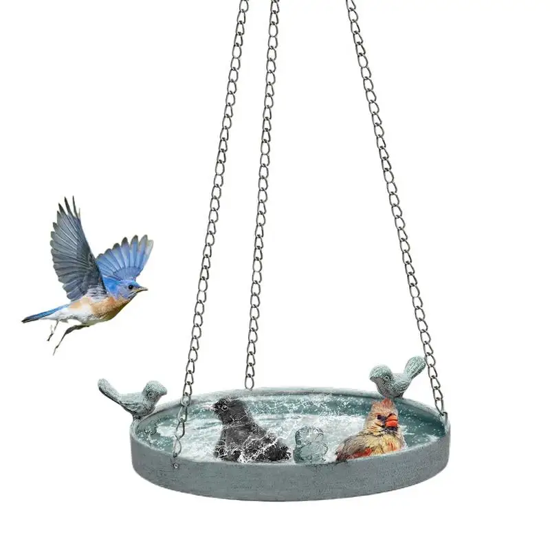 

Bird Baths Metal Feeder Bird Baths With Chains Bowls Water Feeders With Chains Adjustable Height Metal Patio Decor For Backyards