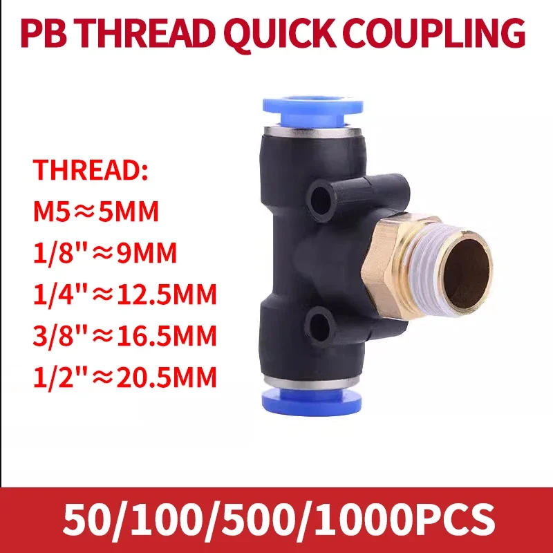 50/100/500/1000 PCS Pneumatic Quick Connector Black Cop G Thread Bsp External Zinc Thread Pipe Water Gas Connector,G-PB,12-01