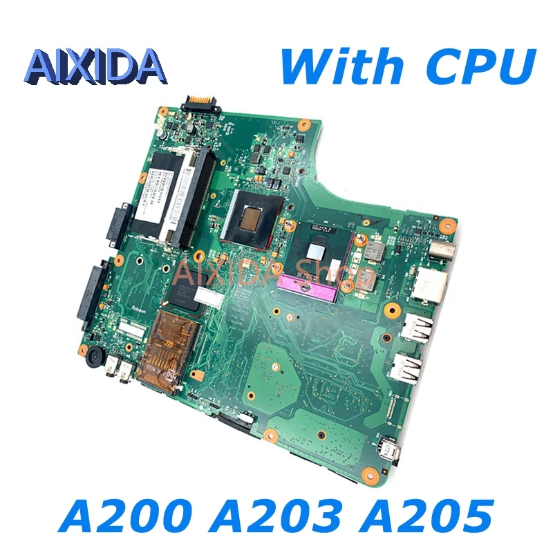 

AIXIDA 6050A2109401-MB-A02 V000109080 V000108650 for Toshiba Satellite A200 A203 A205 Laptop Motherboard GM965 DDR2 With CPU