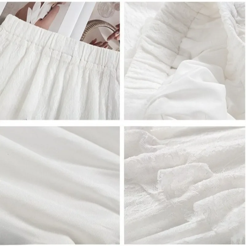 White Lace Cake Skirt Women's Summer 2026 New High Waist A Word Irregular Half Skirt Medium and Long Half Skirt Age Reduction
