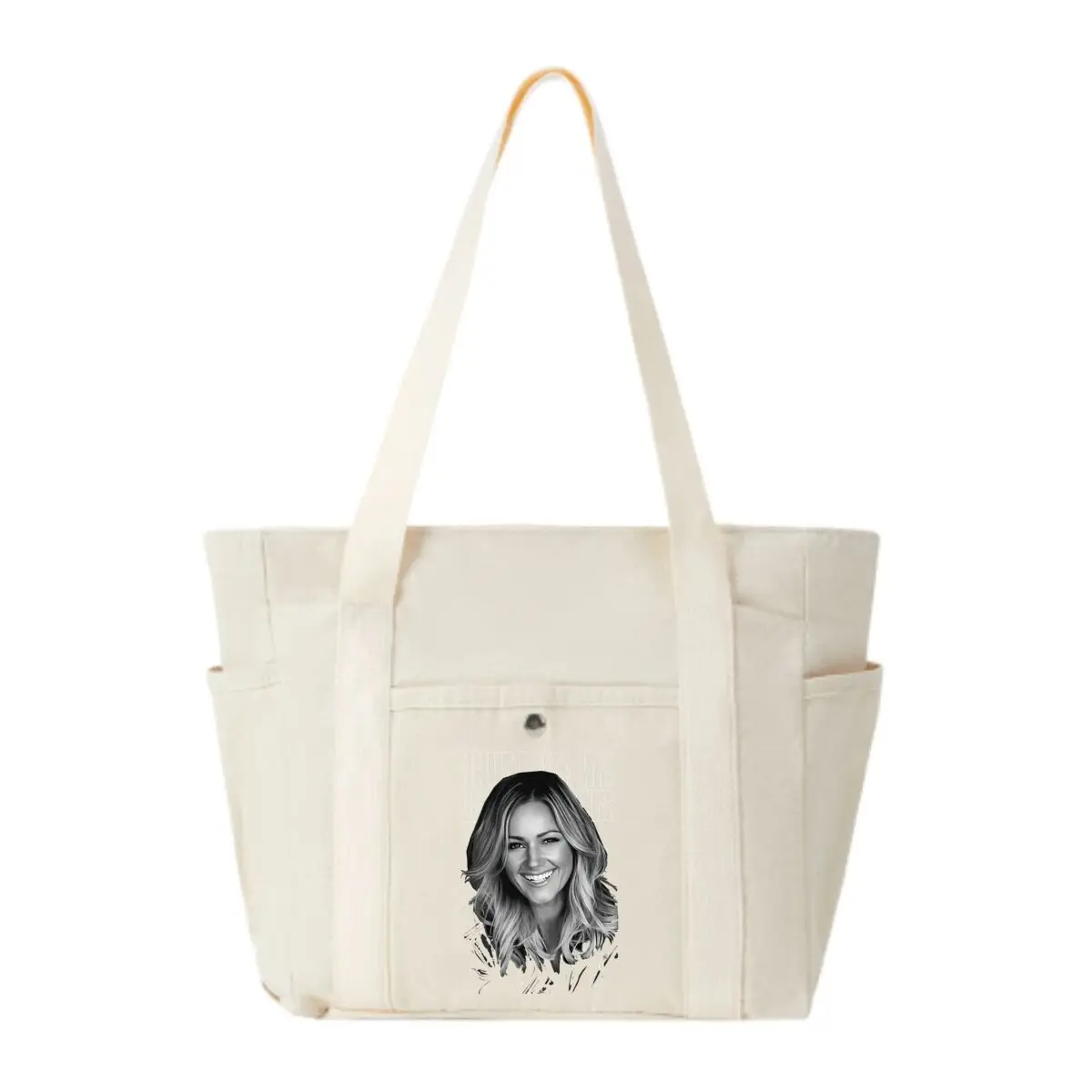 

Smile Face Brings Warm Vibe Large Capacity Canvas Tote with Multiple Pockets-Perfect for School/work Commute
