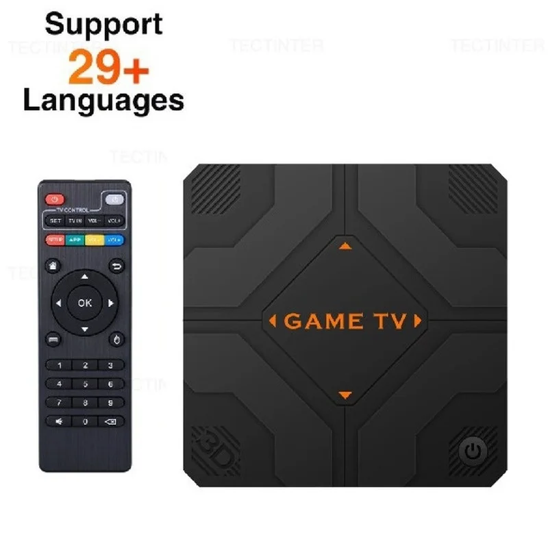 Ampown V5 Retro Game Console Dual System Hd Tv Arcade Support Ps1 Psp 29+ Languages Dual Wireless Controllers Home Gaming Device