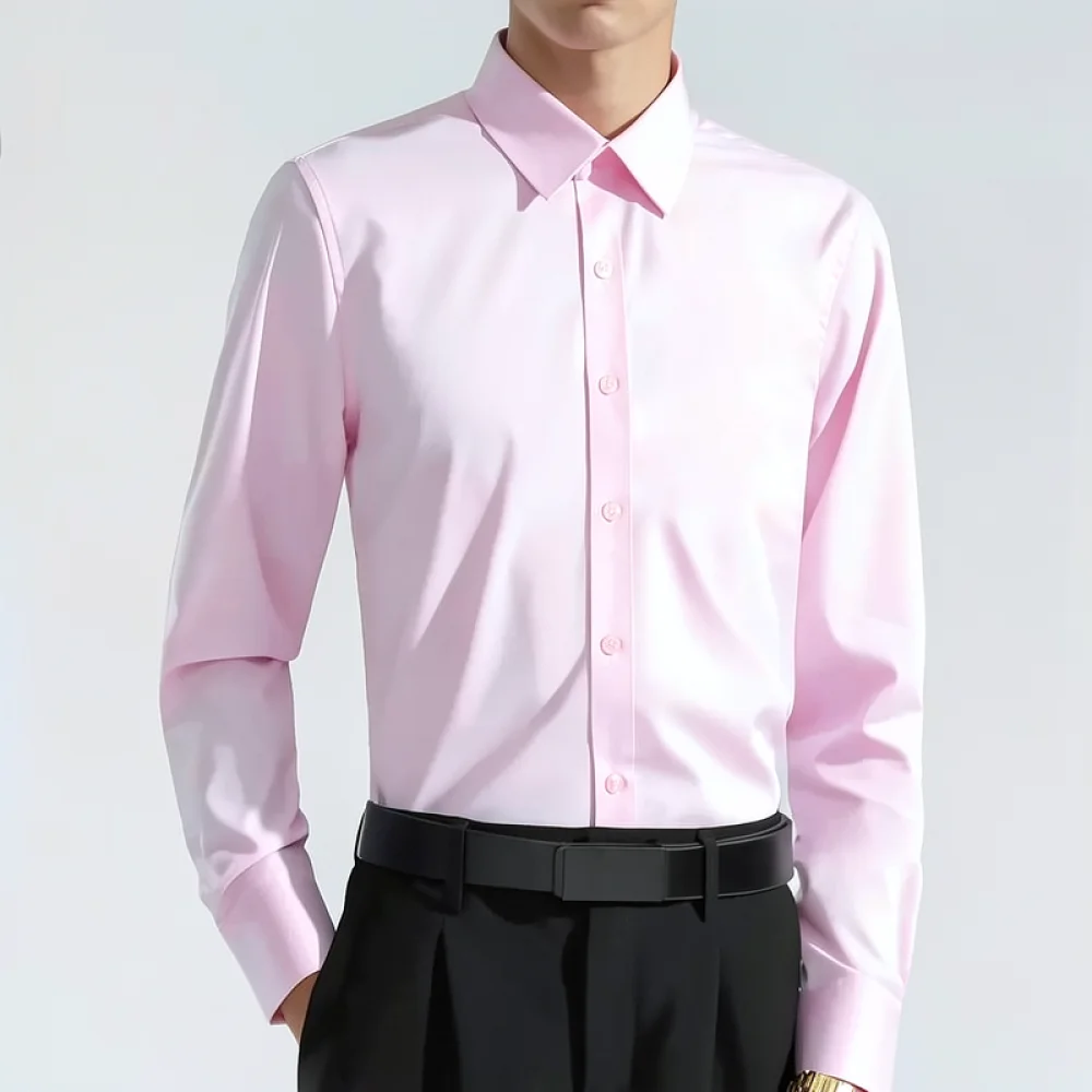 비즈니스 캐주얼 남성 셔츠 슬림핏 긴소매 단색 드레스 - Dress Shirt Non-Iron 리뷰 및 가격