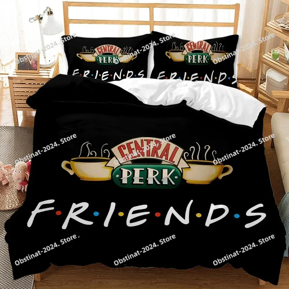 

Friends Forever Bedding Duvet Cover With 2 Pillows Simple Style Bedding Set Relaxed Soft Queen Size Modern Home Pattern Style
