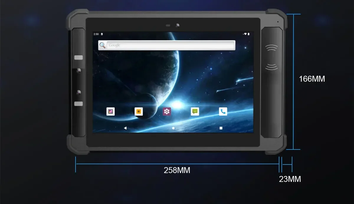 LETINE 8 Inch Rugged Tablet Pc Industrial Android 9 Fingerprint Sensor NFC Device 2GB RAM/32GB ROM 4G LTE WiFi