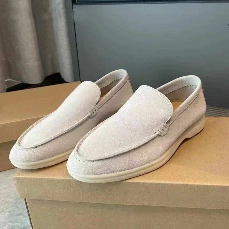 Men's Casual Shoes Slip on Suede Loafers Bean Shoes Daily Walking Comfortable Footwear Plus Size 45 46 47 48