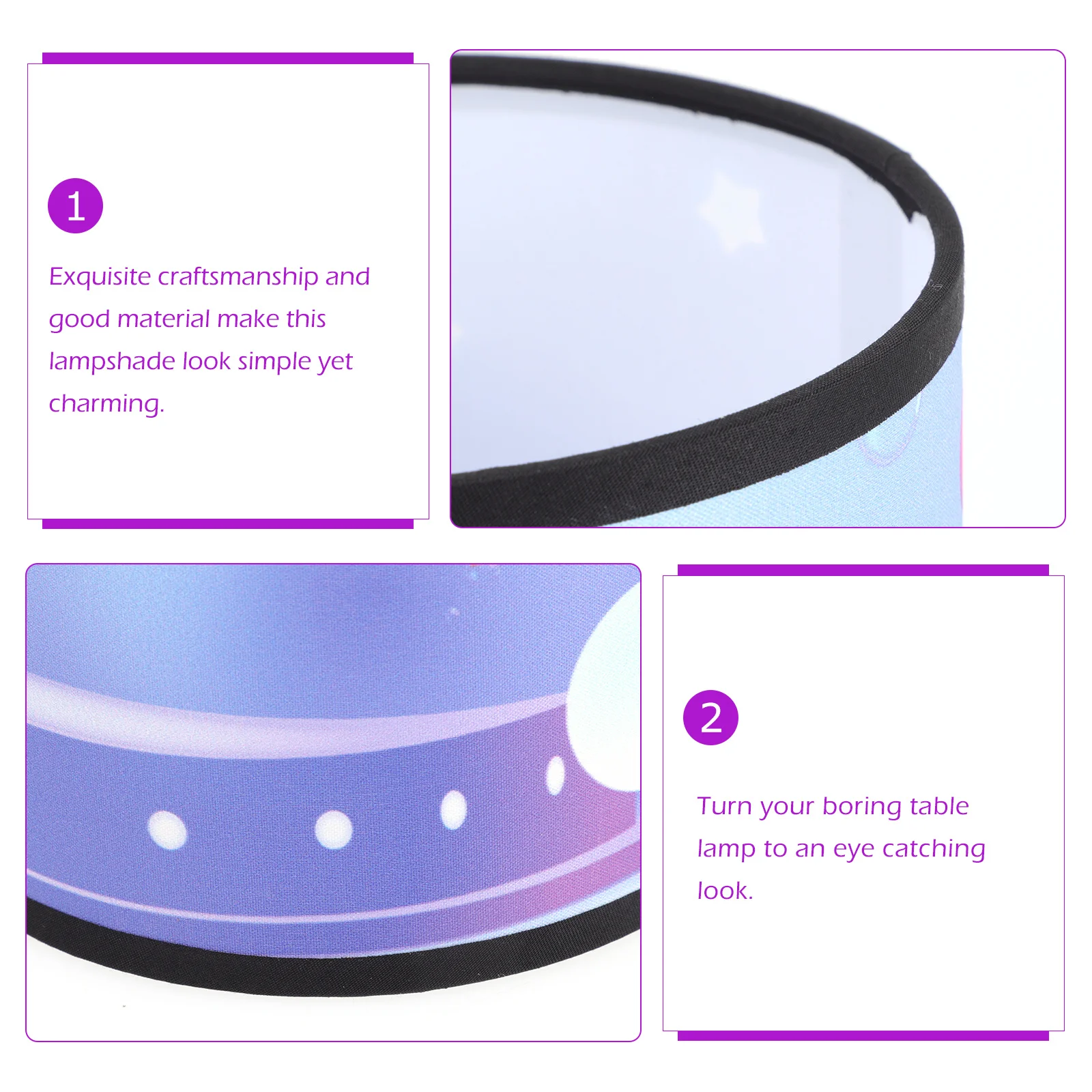 

Fabric Space Lampshade for Table Lamp Kids Bedroom Decor Light Cover Replace Bright Bulb Exquisite Craftsmanship Charming