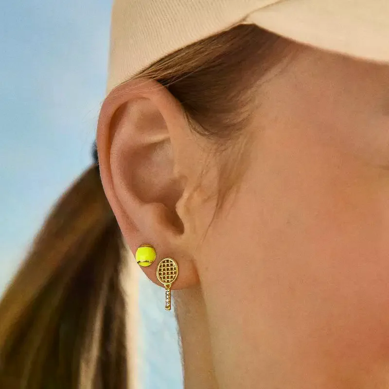 Creative Sports Series Design Stud Earrings For Women Small Cute AsymetricTennis Racket Basketball Golf Earring Fashion Jewelry