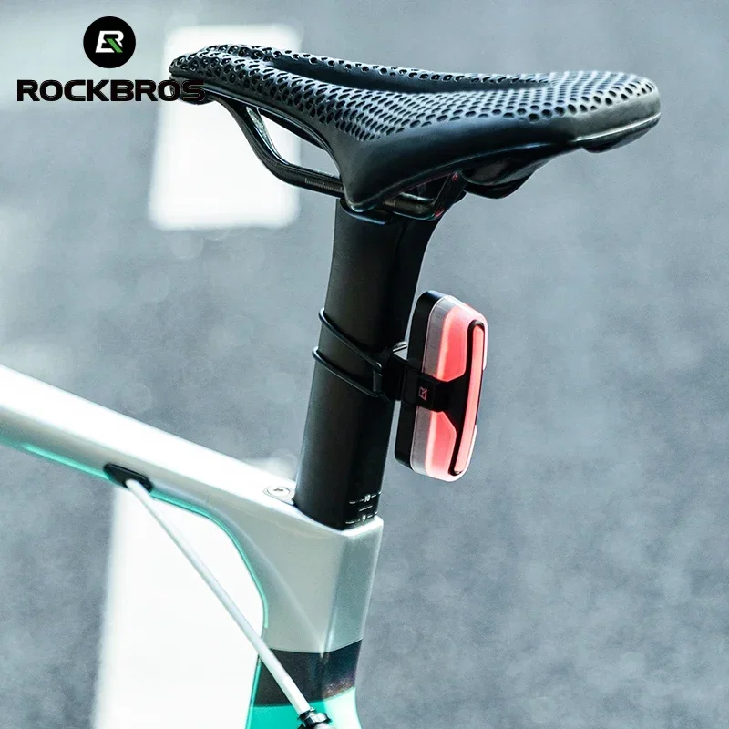 

ROCKBROS 5-режимный задний фонарь для велосипеда, умный тормоз, безопасный задний фонарь, обнаружен вибрацией, светочувствительные аксессуары для велосипеда