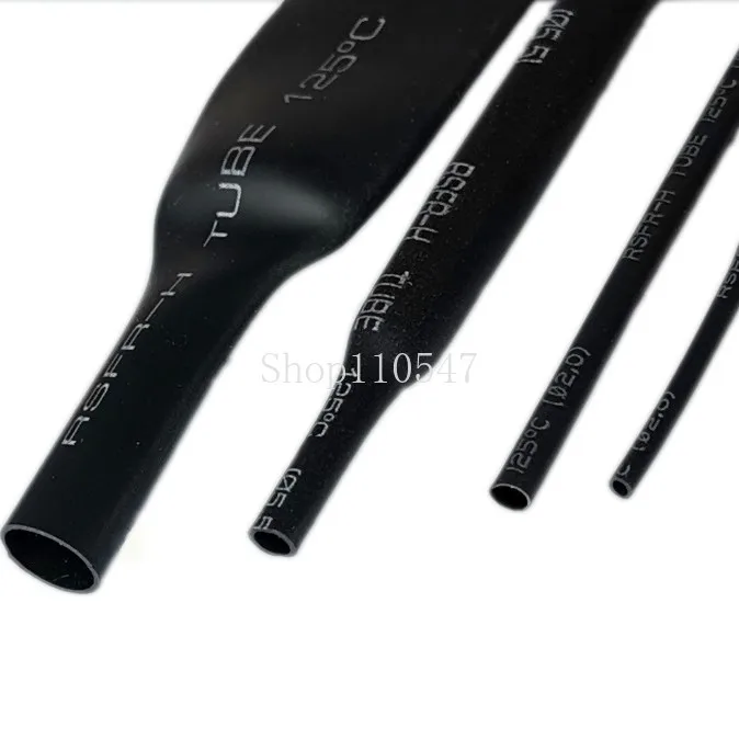 Black Heat Shrink Tube 1mm  2 3 4 5 6 8 - 30mm Insulated with Arrow Markings  High Temp Speaker Wire Cable Sleeve for DIY Audio