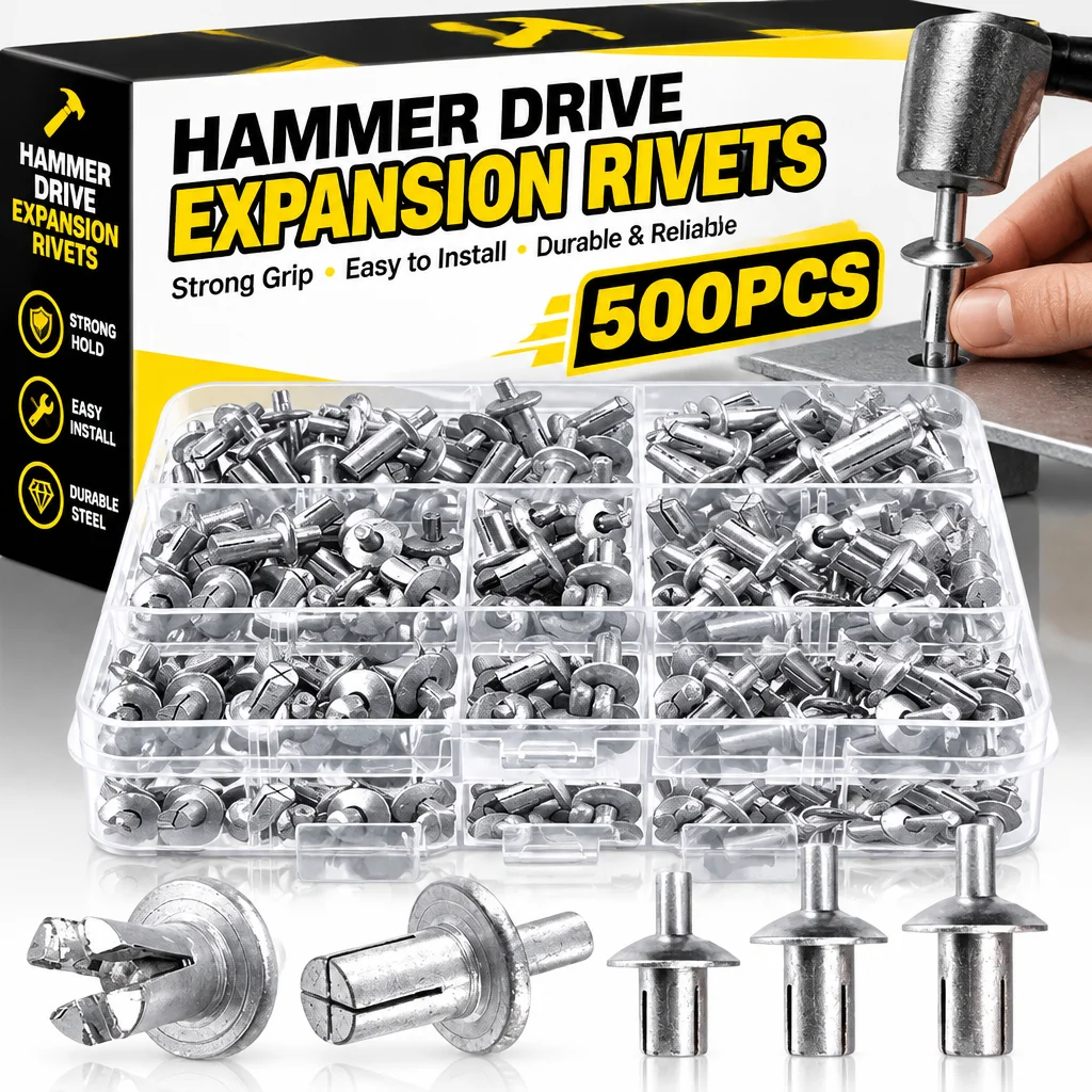 Aluminum Alloy Expansion Rivets Hammer Drive Expansion Rivet Knock Type Stainless Steel Rod Screws Nails Fasteners Hardware Tool