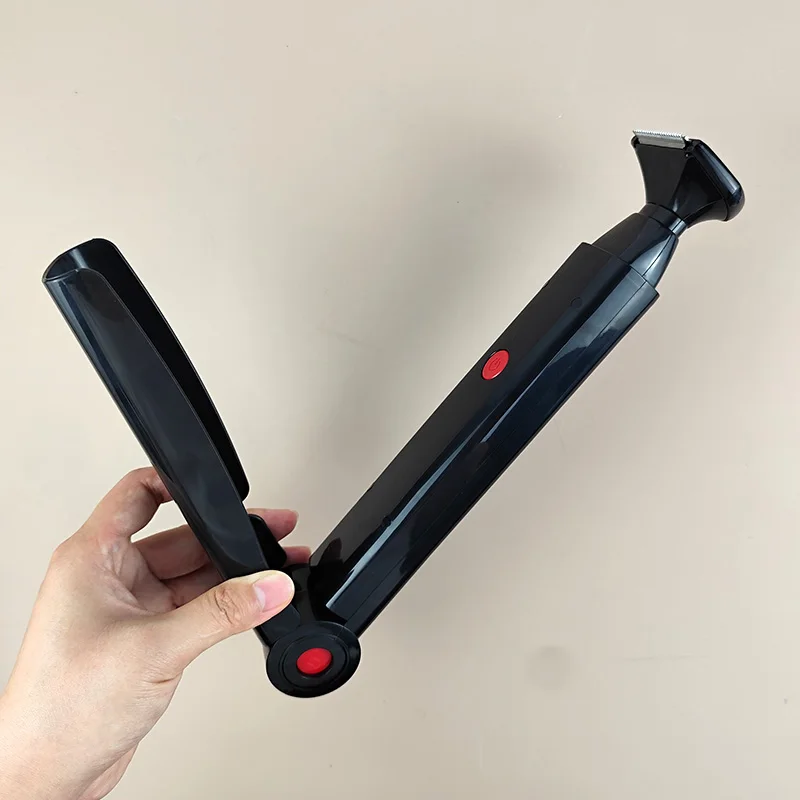Men Back Shaver Long Handle Extendable Foldable Electric Body Hair Trimmer Waterproof Washable USB Rechargeable Grooming Tool
