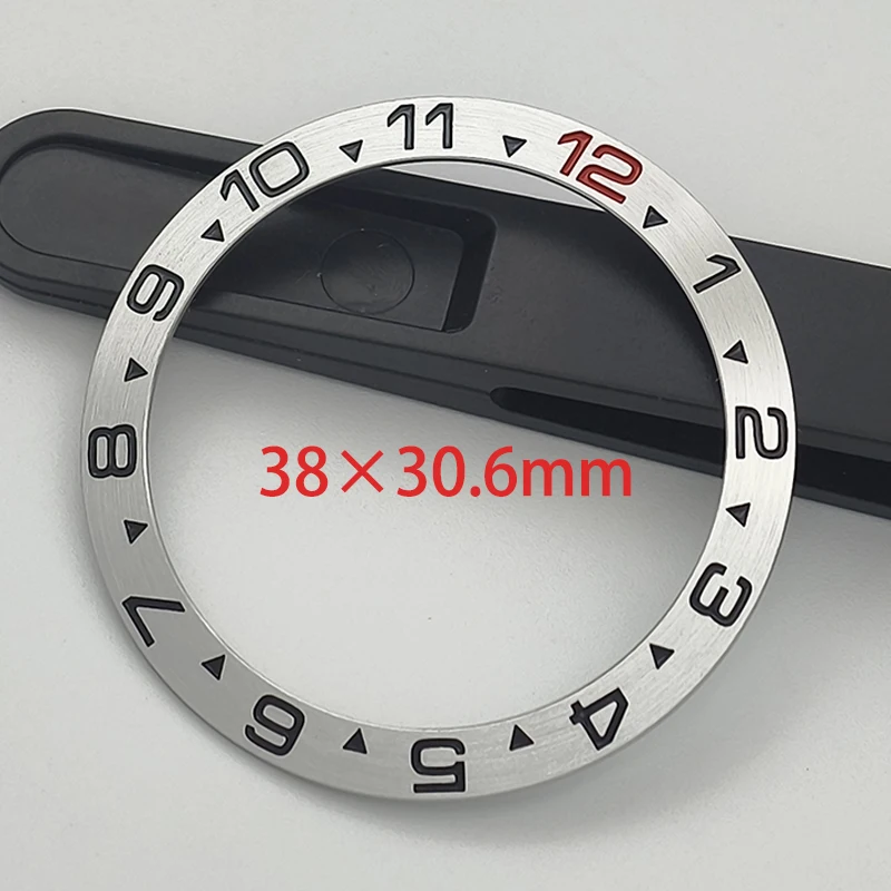 38mm×30.6mm Curved Aluminum Bezel Insert Ring Fit SRPD GMT SUB SKX007 SKX009 Watch Case NH35 NH36 Movement Watch Part Replace