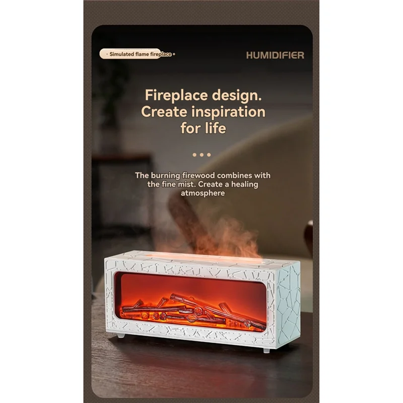 -ESTR Mini لموزعات الزيوت العطرية مع جهاز تحكم عن بعد لمرطب الموقد يتميز لهب النار 7 ألوان خفيفة