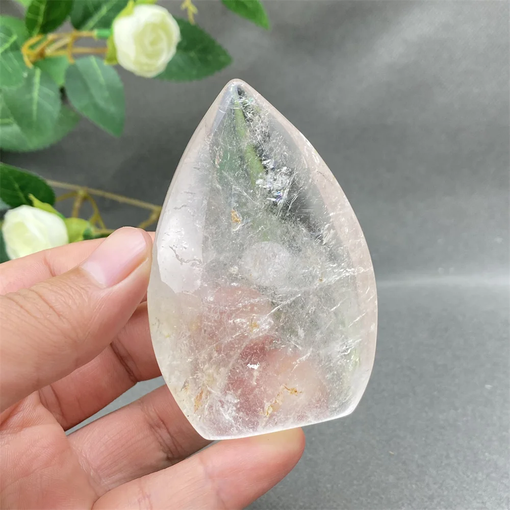 Natural White Crystal Aura Ornaments Hand-Polished Healing Torch Free-Form Home Decoration for Crystal