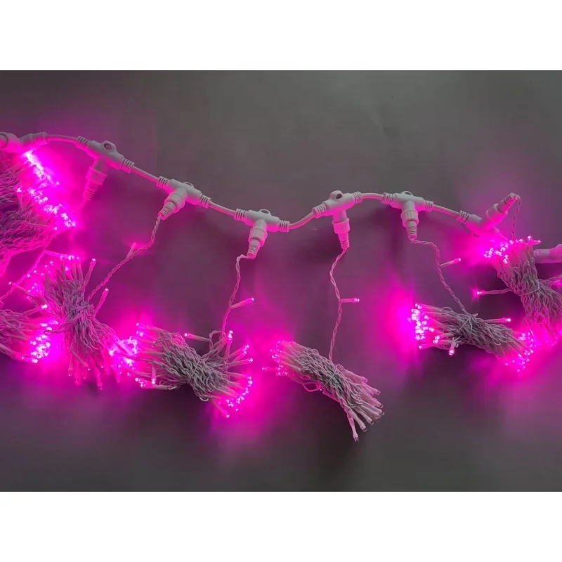 

Hot sell 2M * 5M / 1000 LED Wedding Party Outdoor Decoration IP65 Waterproof LED Curtain Light White PVC Cable