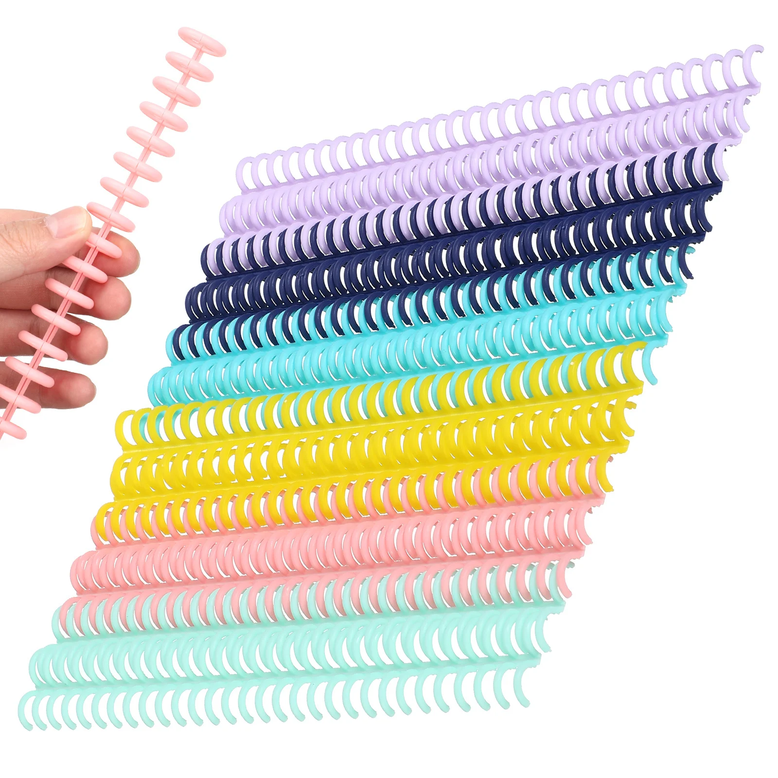 12pcs Plastic Binding Spines 30 Rings Adjustable Length Binder Mechanism For Diy Notebooks Photo Albums Loose Leaf