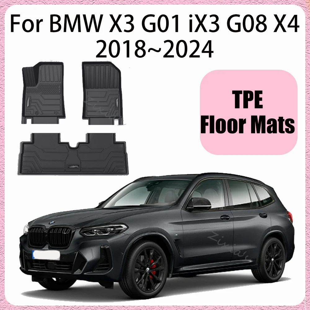 

Для BMW X3 G01, iX3 G08, X4 2018-2024 (2019, 2020, 2021, 2022, 2023) — Специальные защитные коврики из TPE для леворульных автомобилей, аксессуары для интерьера