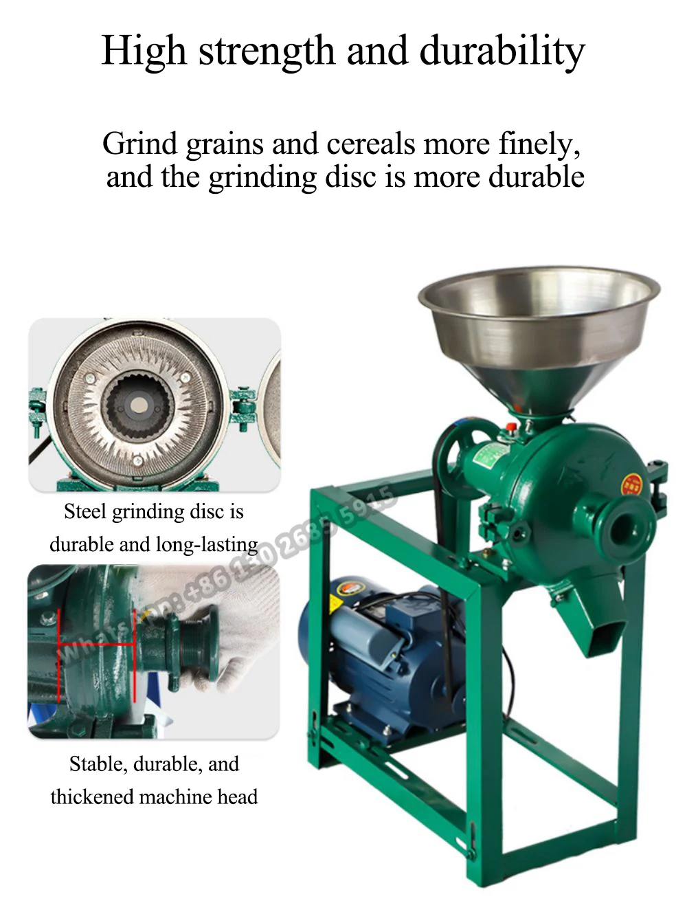 Corn Pulverizer Household Breeding Wet and Dry Bean Grinding Powder Machine Small Feed Cereals Grinder