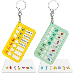 Mini Home Chore Chart Keychain for schoolbag ring Daily Plan Board Schedule Chore Chart Key Chain Planner To Do List Chart Board