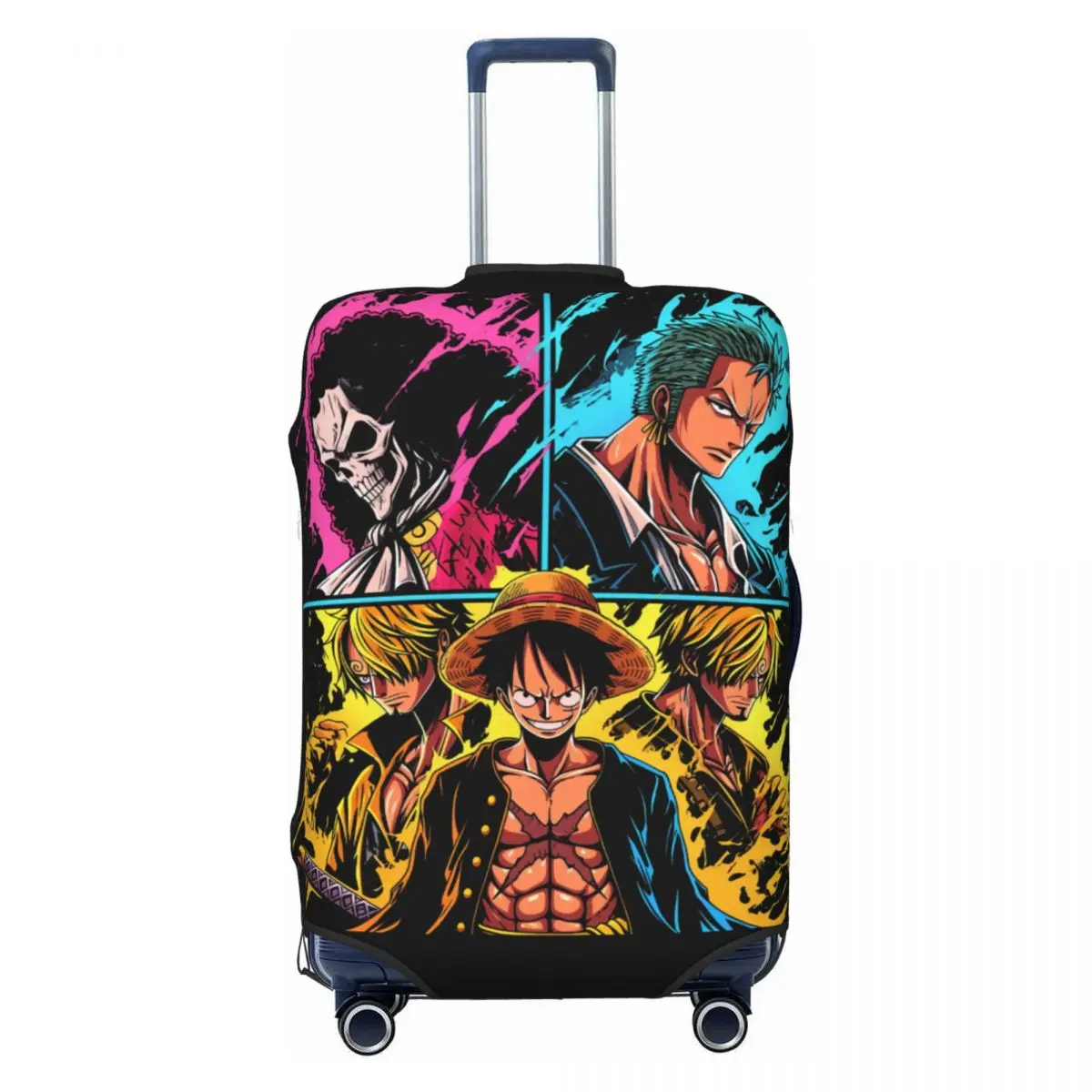 Maßgeschneiderte One Piece Monkey Luffy Kofferhülle, waschbare Anime-Gepäckschutzhüllen für 18-32 Zoll Koffer.