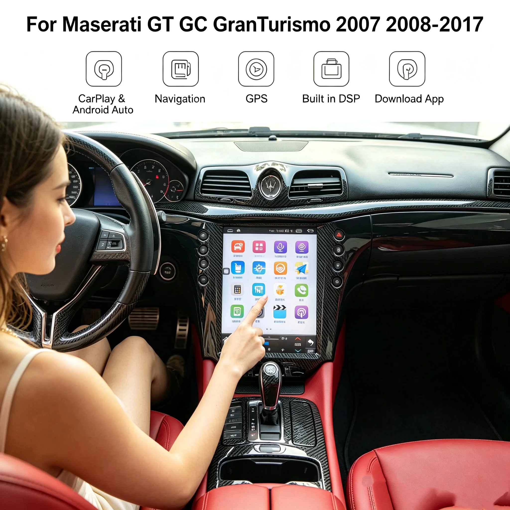 For Maserati GT GC GranTurismo 2007 2008 -2017 Wireless Carplay Car GPS Navigation Stereo car Radio Multimedia Player Head unit