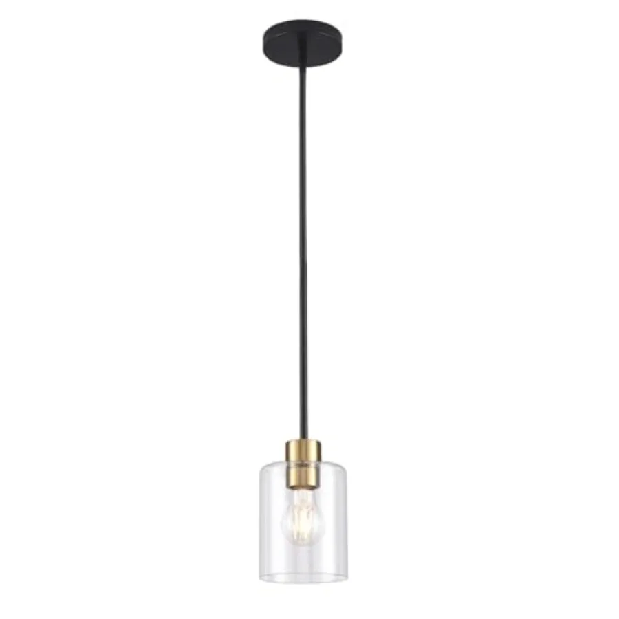 

Black Brass Pendant Lights Kitchen Island - Clear Glass Pendant Light Fixture Multiple Stems Rods 3 Units 12 Inch 3 Units 4 Inc