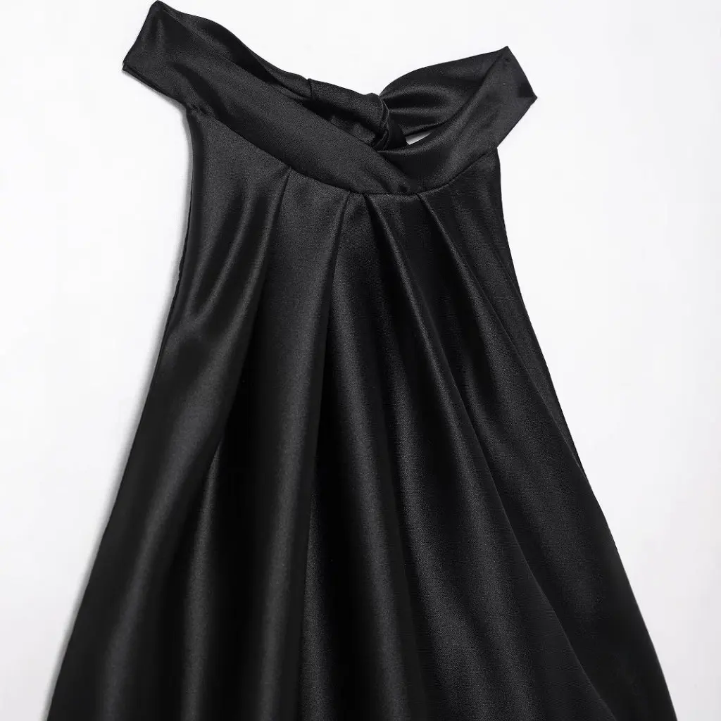 فستان نسائي من الساتان الحريري بدون ظهر بقصة ضيقة على الطراز الأوروبي الأمريكي، فستان سهرة أنيق جديد #3