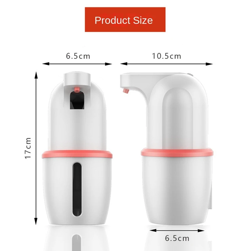 Touchless Dispenser Automático Soap, Máquina de Espuma Inteligente, Home Sensor, Carregamento USB, Desinfetante para as mãos, 275ml