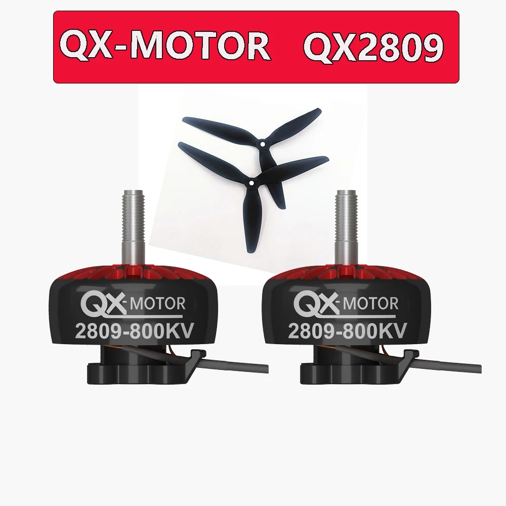 Qx-モーター-プロペラ付きブラシレスモーター、rcレーシングフリースタイルのドローン、2809、800 kv、1300kv、3-6s、1ペア、7インチ、8インチ、9インチ