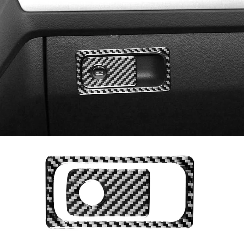 Carbon Fiber Co-Pilot Storage Box Handle Panel Cover Trim Decorative For Tiguan L 2017-2021 Interior Accessories