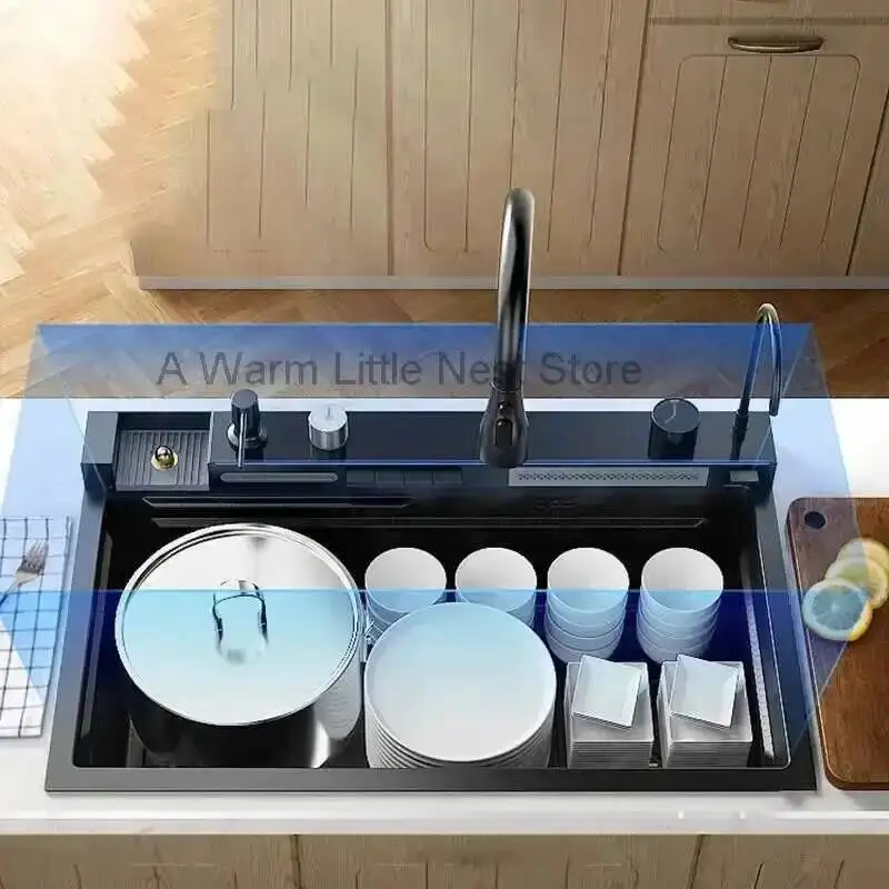 

Kitchen Sinks for Modern Apartments Smart Creative Metal Multi-functional Sinks Luxury Household Kitchen Sinks for Rental Houses