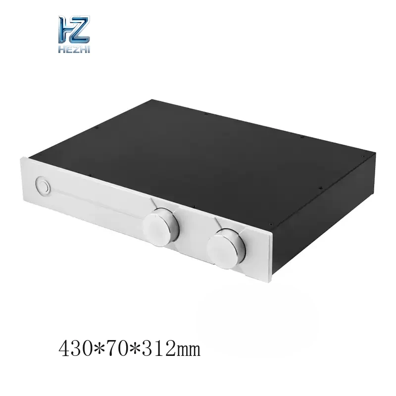 Hezhi Audio WA186 430*70*312mm All Aluminum Enclosure Preamplifier Box DAC Case DIY Amplifier Chassis