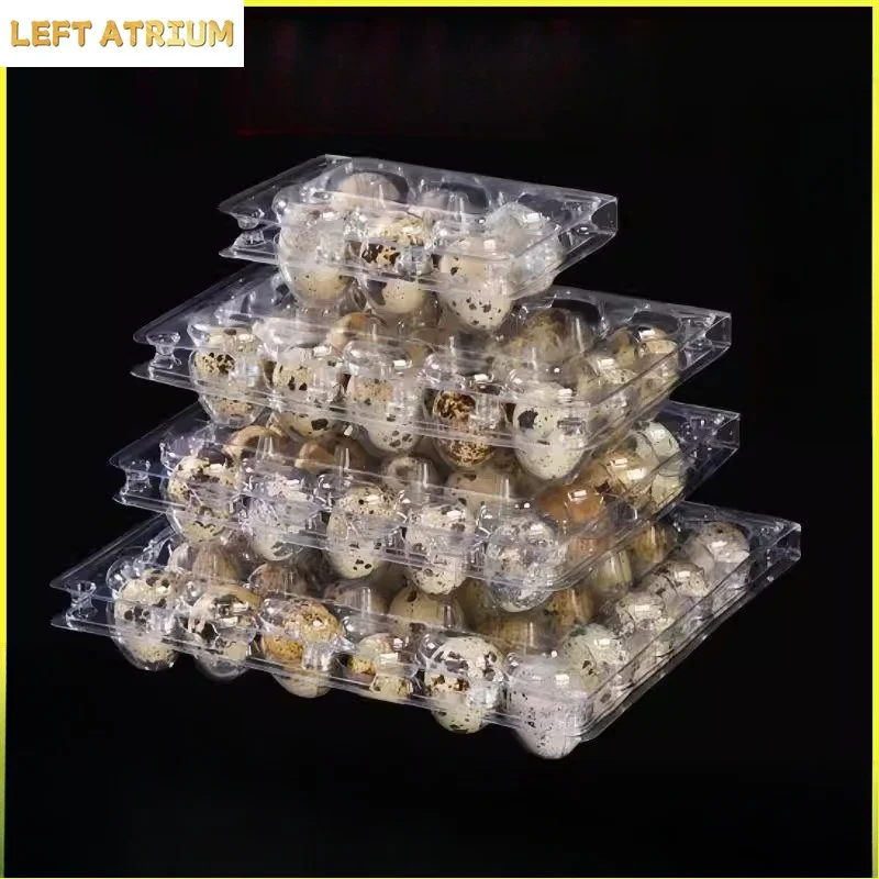 50pcs Quail Egg Packaging Boxes Disposable Plastic PET Transparent Eggs Tray Thick Anti Extrusion Flip Folding Storage Box