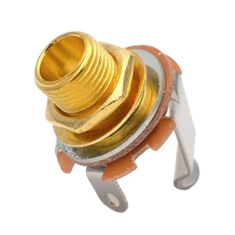 Mono Input Jacks Metal Guitar Electric Replacement Mono Input or Output Jacks Socket 6.35mm Musical Instrument Accessory