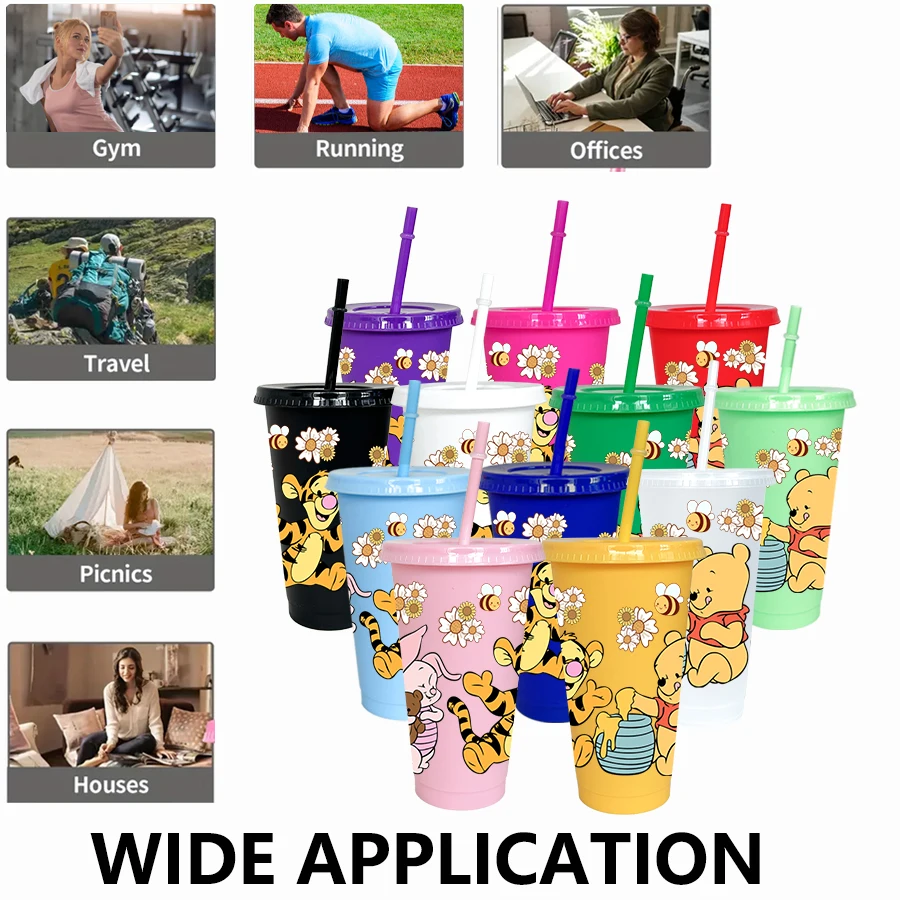 12 pz/pacco Disney, Winnie The Pooh, Bee 26 once Bicchiere di plastica colorato Festa di compleanno Utensili per bere Succo di caffè Tazza