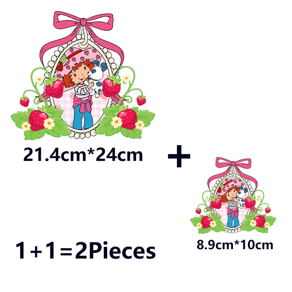 Erdbeere Shortcake Eisen auf Patches Bügelanwendungen für Kleidung Wärme Thermotransfer T-Shirt Aufkleber Zubehör individuell – Detail 6