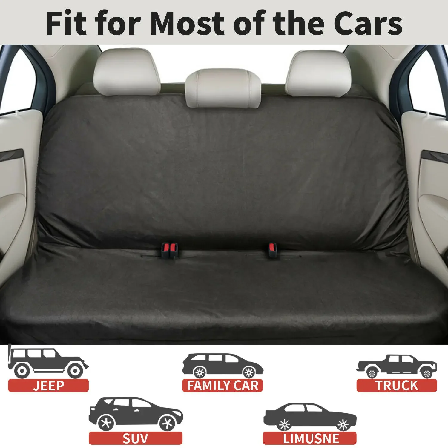 Coprisedile posteriore impermeabile nero resistente Protezione universale per cani da compagnia per auto Scudo per sedile posteriore resistente ai graffi