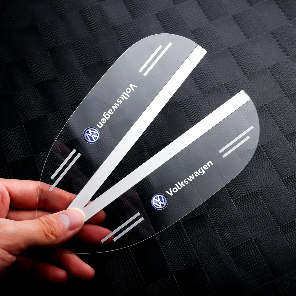 2Pcs PVC Car Rearview Rain Eyebrow Transparent Stickers For Volkswagen VW Golf 6 7 MK4 TSI TDI Magotan Touareg Passat Polo Jetta