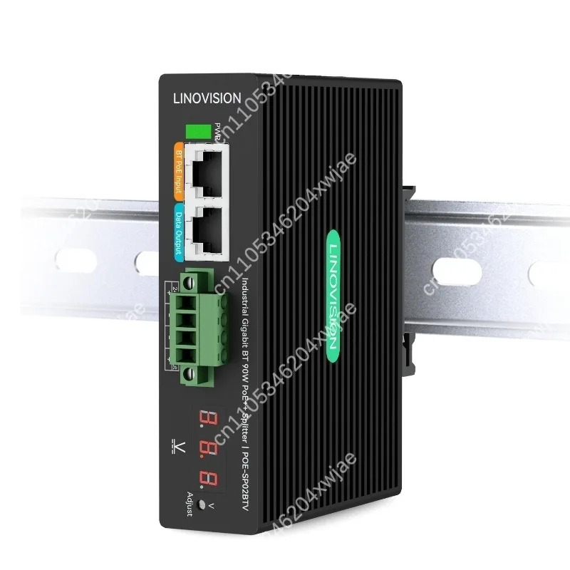 48V to 24V 3-36V Adjustable Industrial PoE++ Splitter 90W Gigabit Dual DC Output for Non-PoE Device