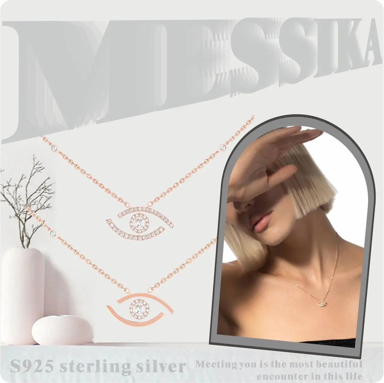 

Sterling Silver 925 Personalized Minimalist One-Eye Necklace Messik Lucky Eye Collection Fashion Classic Luxury Party 2024 Hit S