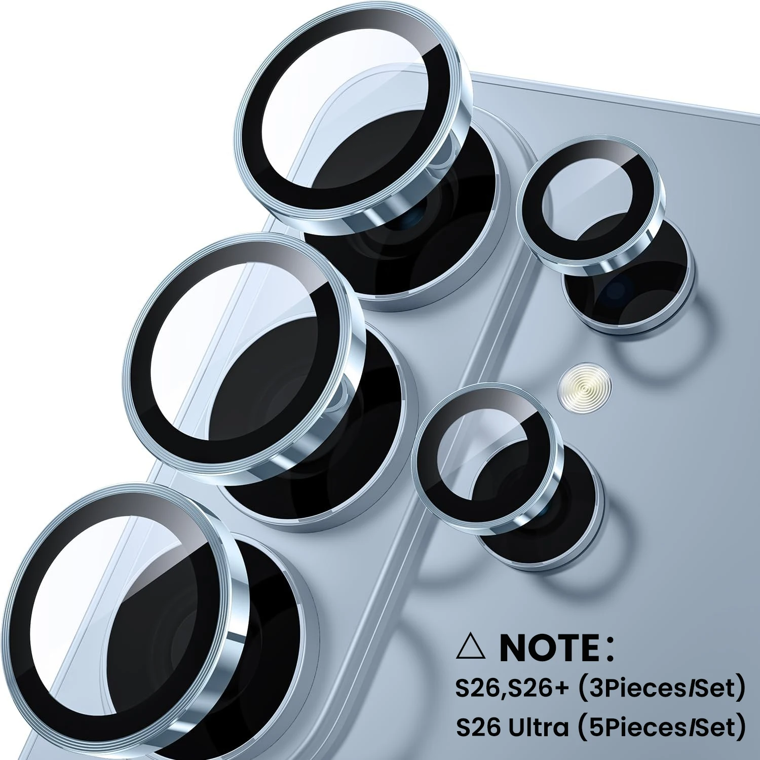 Vollständiger Kamera-Metallschutzring für Samsung Galaxy S26 Ultra SamsungS26 S 26 Plus S26+ 5G 9H Glas Rücklinsen-Zubehör