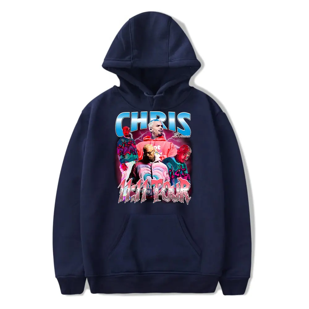 Chris Brown merch the 1111 tour vintage  hooded drawstring pocket sweatshirt men/women rapper hip hop  Pullovers