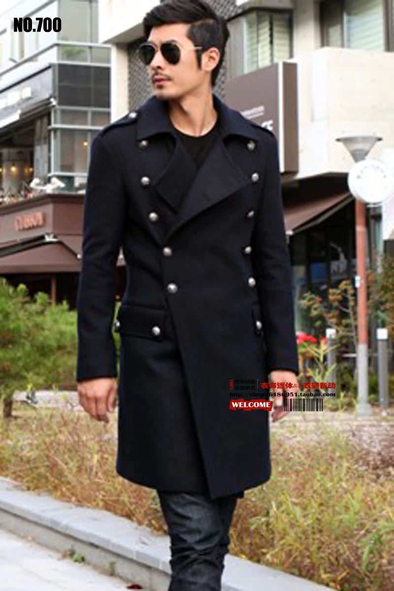 World War Ii 2023 Men Wool Overcoat Design Long Outerwear Vintage Slim Men's Fashion Woolen Jackets Male Plus Size Coat S-6XL