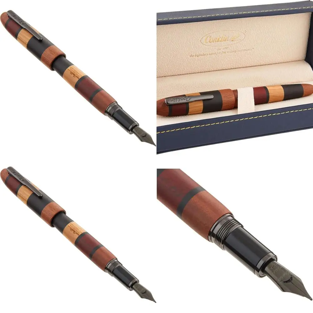

Exclusive 898 All-American Quad Wood Medium Fountain Pen - Flexible JoWo Nib, Premium Refillable Design
